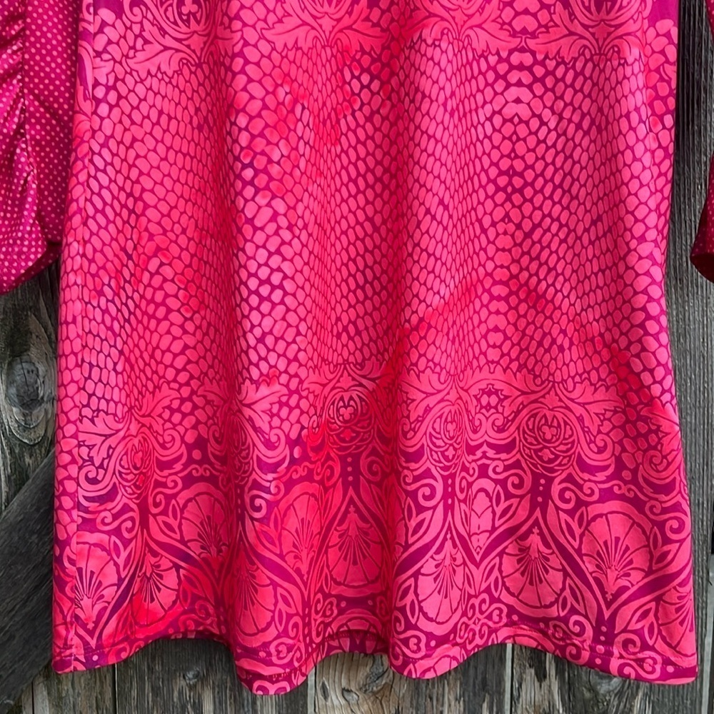 Prana Stretch Zip Neckline Multi Pattern Ruched L… - image 6